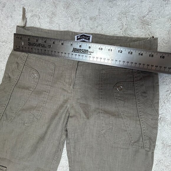 Merkür Tekstil Women's Linen Cargo Pants Size 38 Beige Straight Leg Mid-Rise - Picture 10 of 10